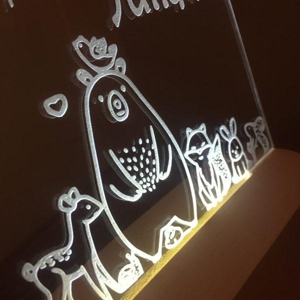 dieren vriendjes personaliseerde nachtlamp met naam