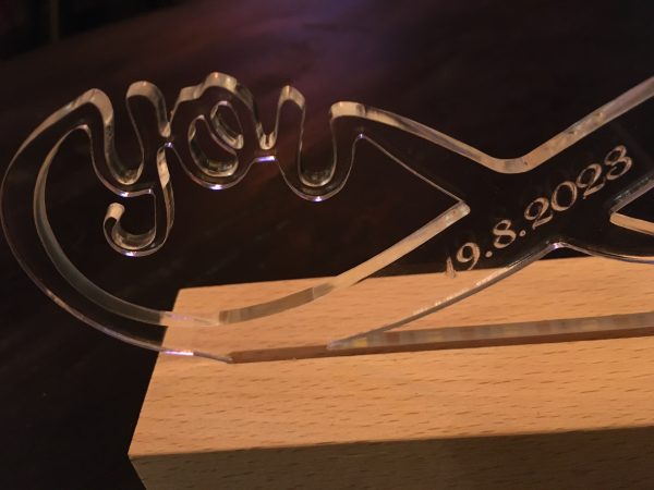 infinity liefdes en Valentijn lamp gepersonaliseerd