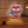 Super Hero thema kinderkamer nachtlampje met naam