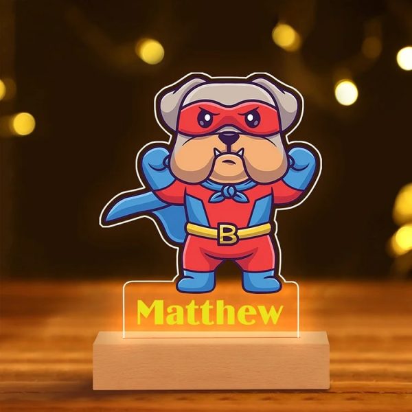 Super Hero thema nachtlampje gepersonaliseerd