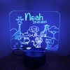 Safari vriendjes nachtlamp gepersonaliseerd voor de kinderkamer