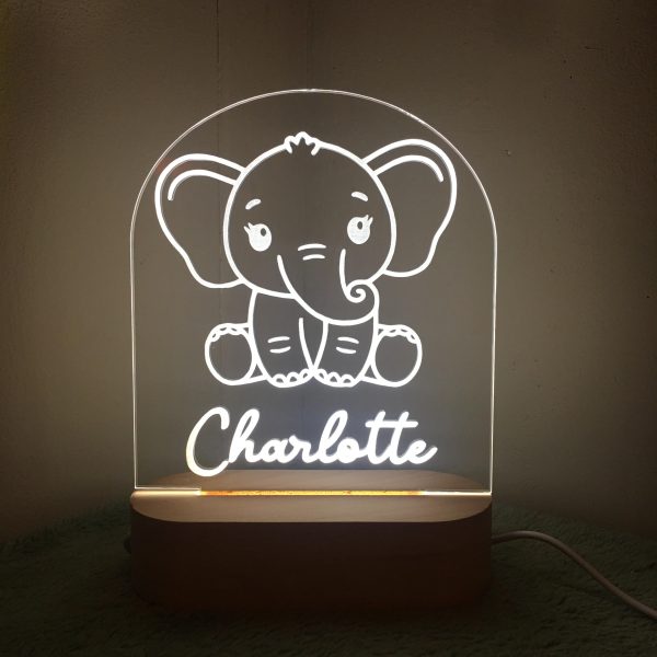 Olifant nachtlampje gepersonaliseerd