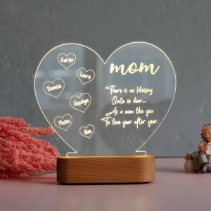moederdag cadeau hartjes lamp met namen