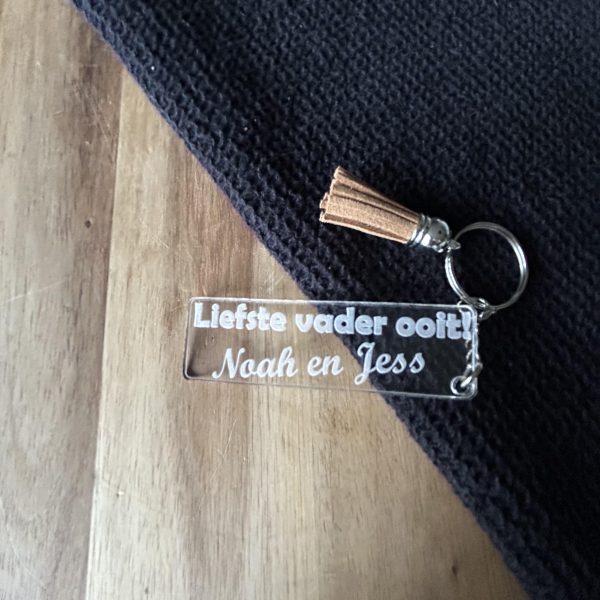Liefste vader papa sleutelhanger met namen