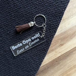 Vaderdag sleutelhanger met naam voor opa