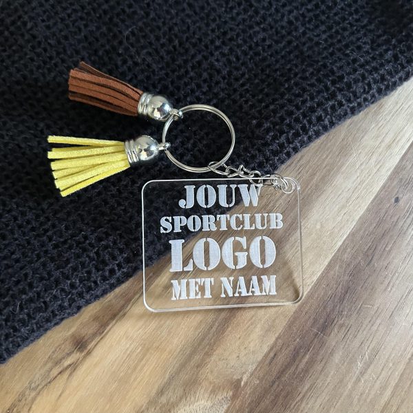 sportclub logo naar keuze sleutelhanger met naam