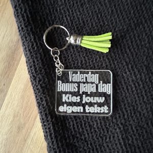 Zelf te personaliseren Vaderdag sleutelhanger met tekst