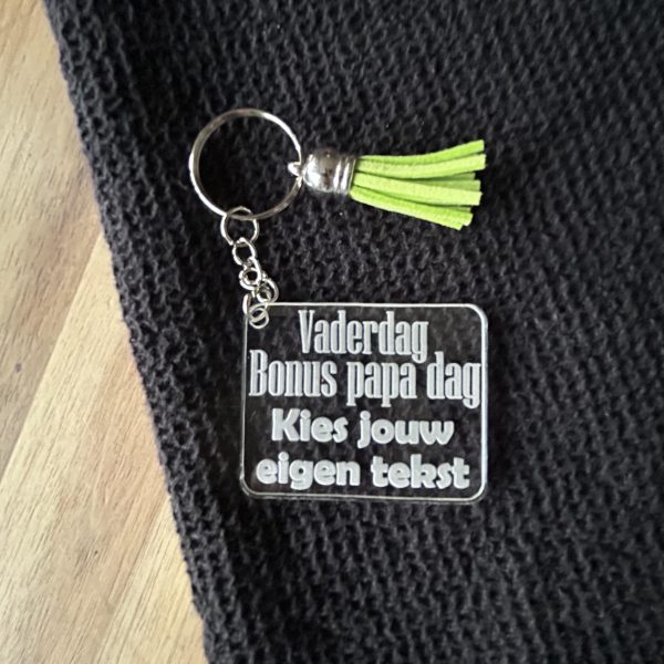 Zelf te personaliseren Vaderdag sleutelhanger met tekst