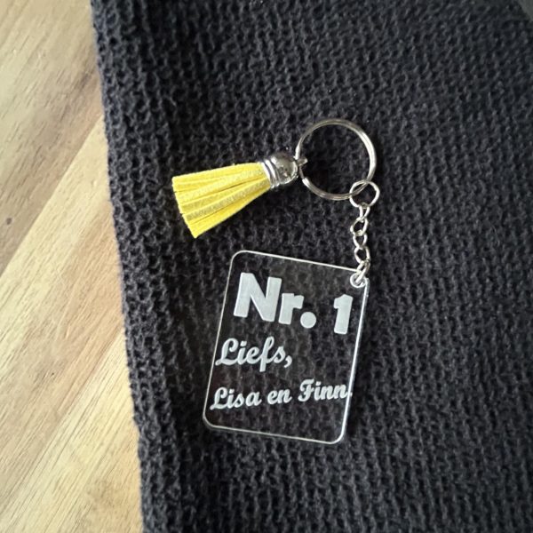 Nr. 1 sleutelhanger gepersonaliseerd met namen