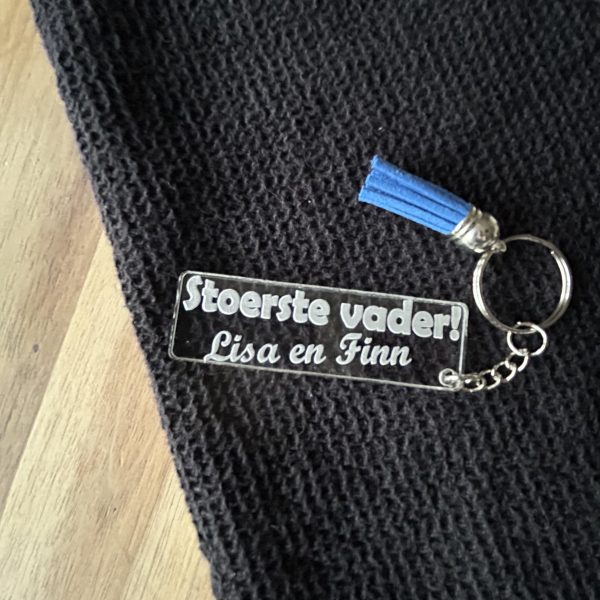 Stoerste vader sleutelhanger met namen voor Vaderdag