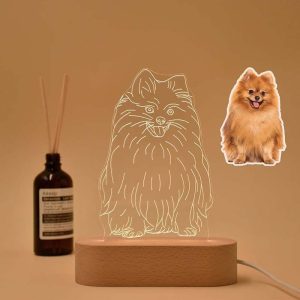 foto lamp van hond hand getekend met naam gepersonaliseerd
