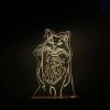 Foto lamp van kat hand getekend met naam gepersonaliseerd