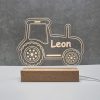 Tractor nachtlamp met naam gepersonaliseerd