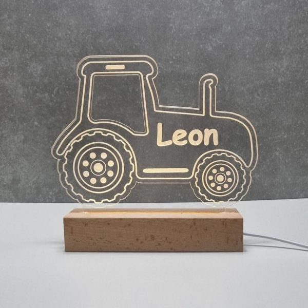 Tractor nachtlamp met naam gepersonaliseerd