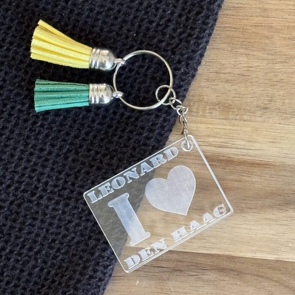I Love Den Haag met naam sleutelhanger