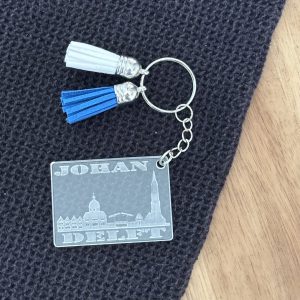 Delft skyline sleutelhanger met naam