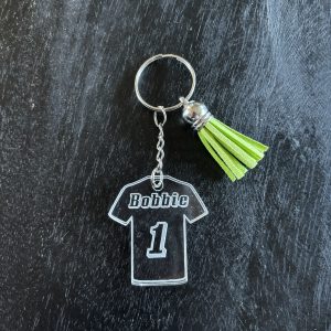 Voetbalshirt sleutelhanger met naam