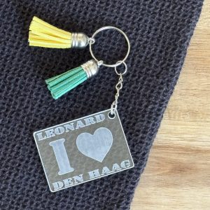 I Love Den Haag sleutelhanger met naam