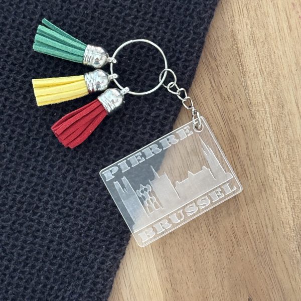sleutelhanger Brussel skyline met naam