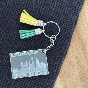 Skyline sleutelhanger Den Haag met naam