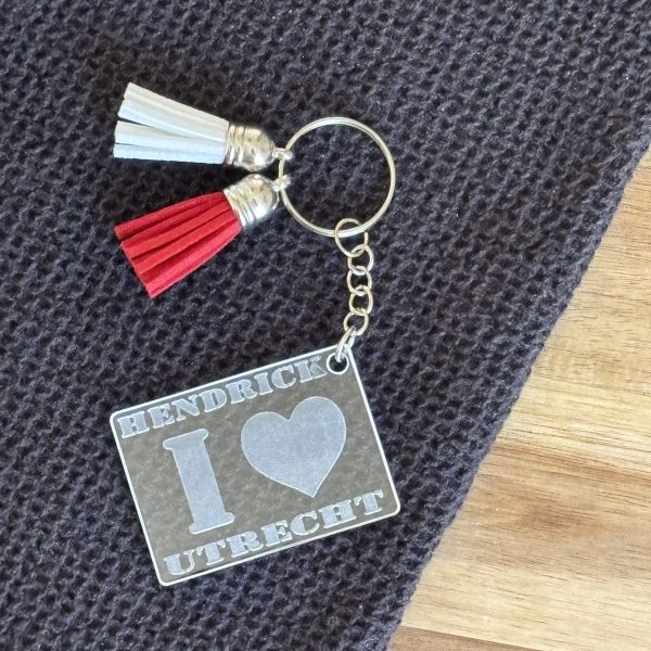 Sleutelhanger i love Utrecht met naam