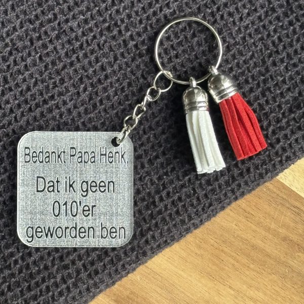 Bedankt geen 010'er sleutelhanger met naam