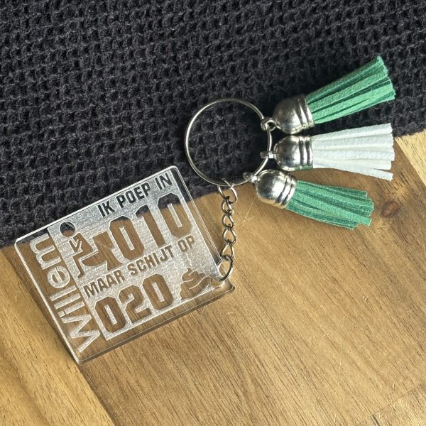 Ik schijt op 020 sleutelhanger naam
