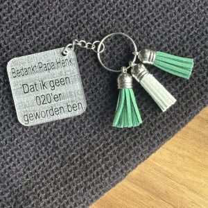 bedankt geen 020'er sleutelhanger met naam
