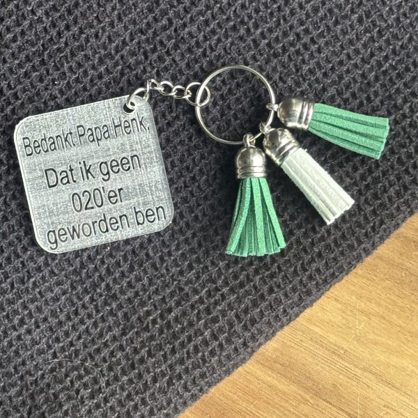 bedankt geen 020'er sleutelhanger met naam