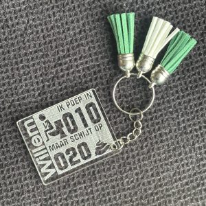 Ik schijt op 020 sleutelhanger met naam
