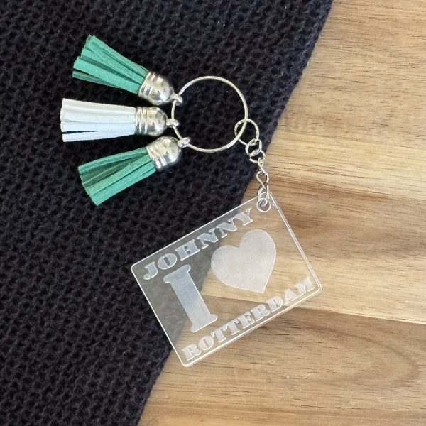 Sleutelhanger I Love Rotterdam 010 met naam
