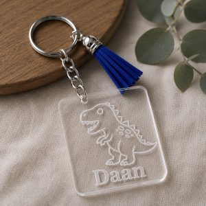 sleutelhanger dino met naam