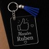 Sleutelhanger meester met naam en duim