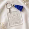 Fiets sleutelhanger met naam