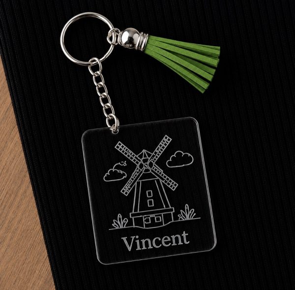 Molen sleutelhanger met naam